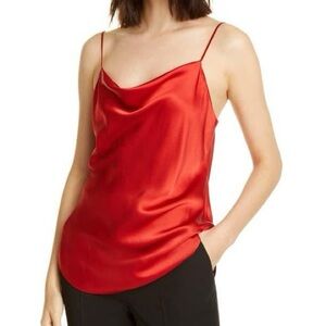 Cinq a Sept Red Satin Cami Top